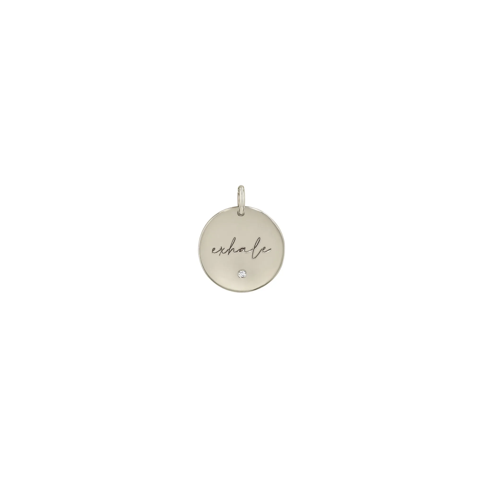 14k Single Small exhale Disc Charm