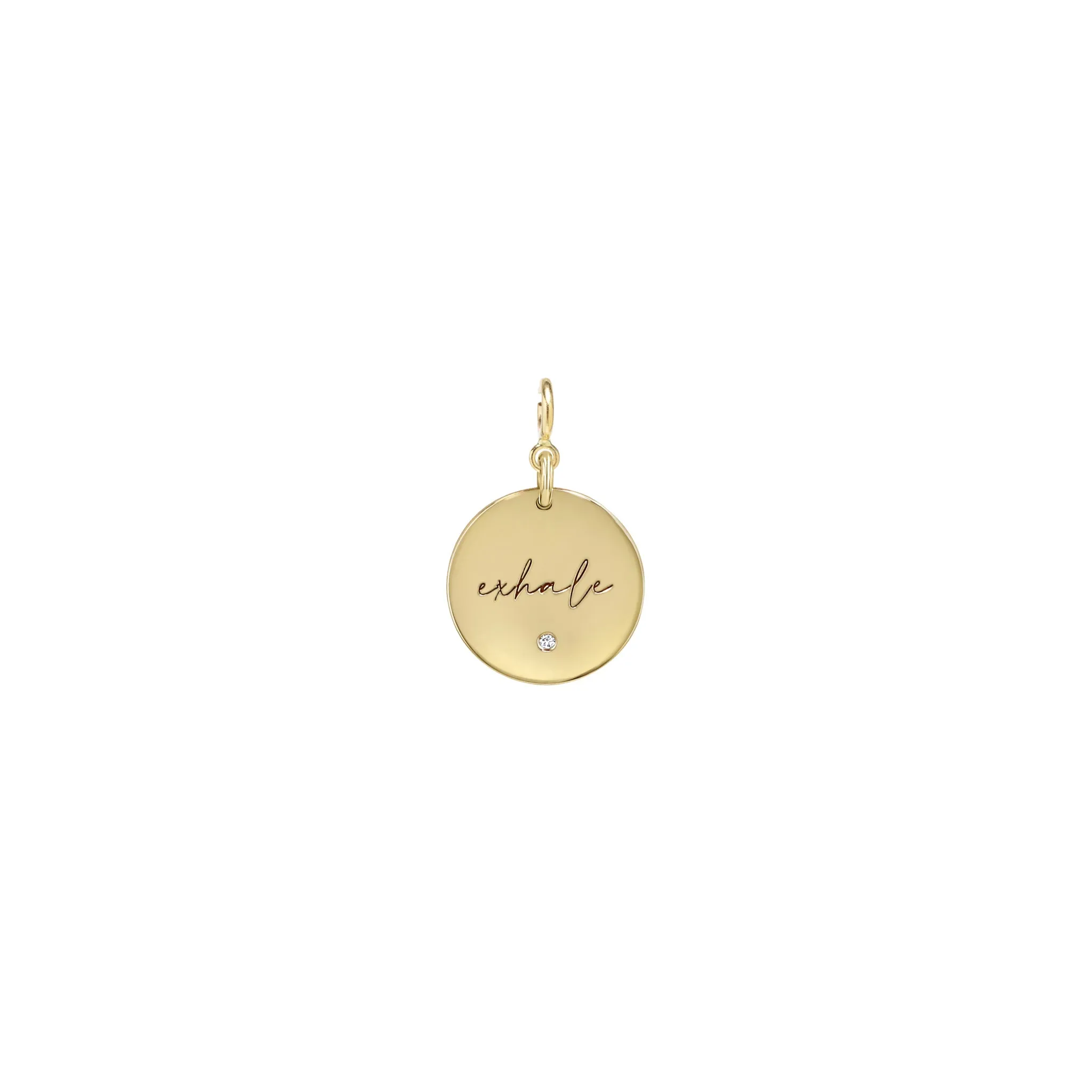 14k Single Small exhale Disc Charm