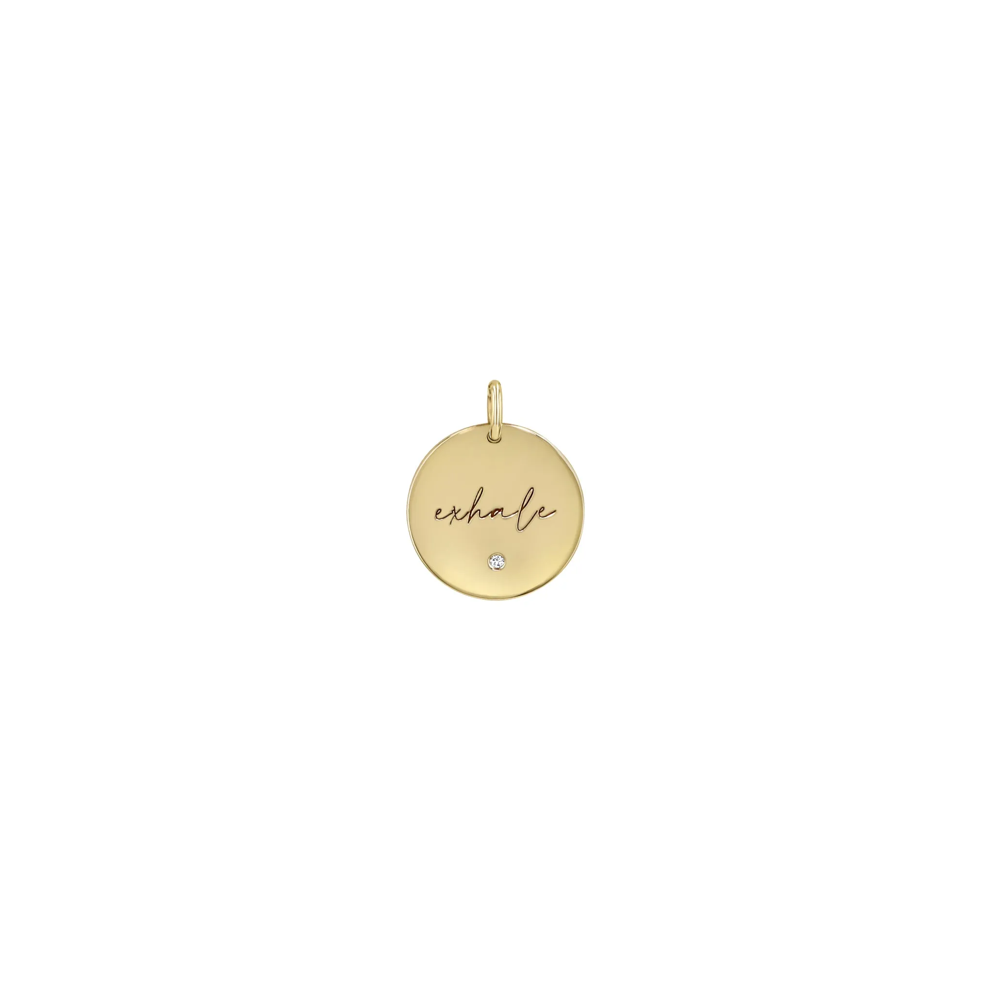 14k Single Small exhale Disc Charm