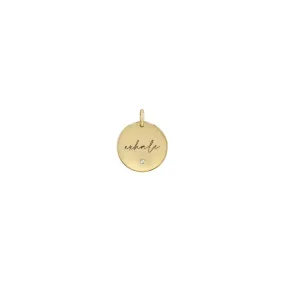 14k Single Small exhale Disc Charm