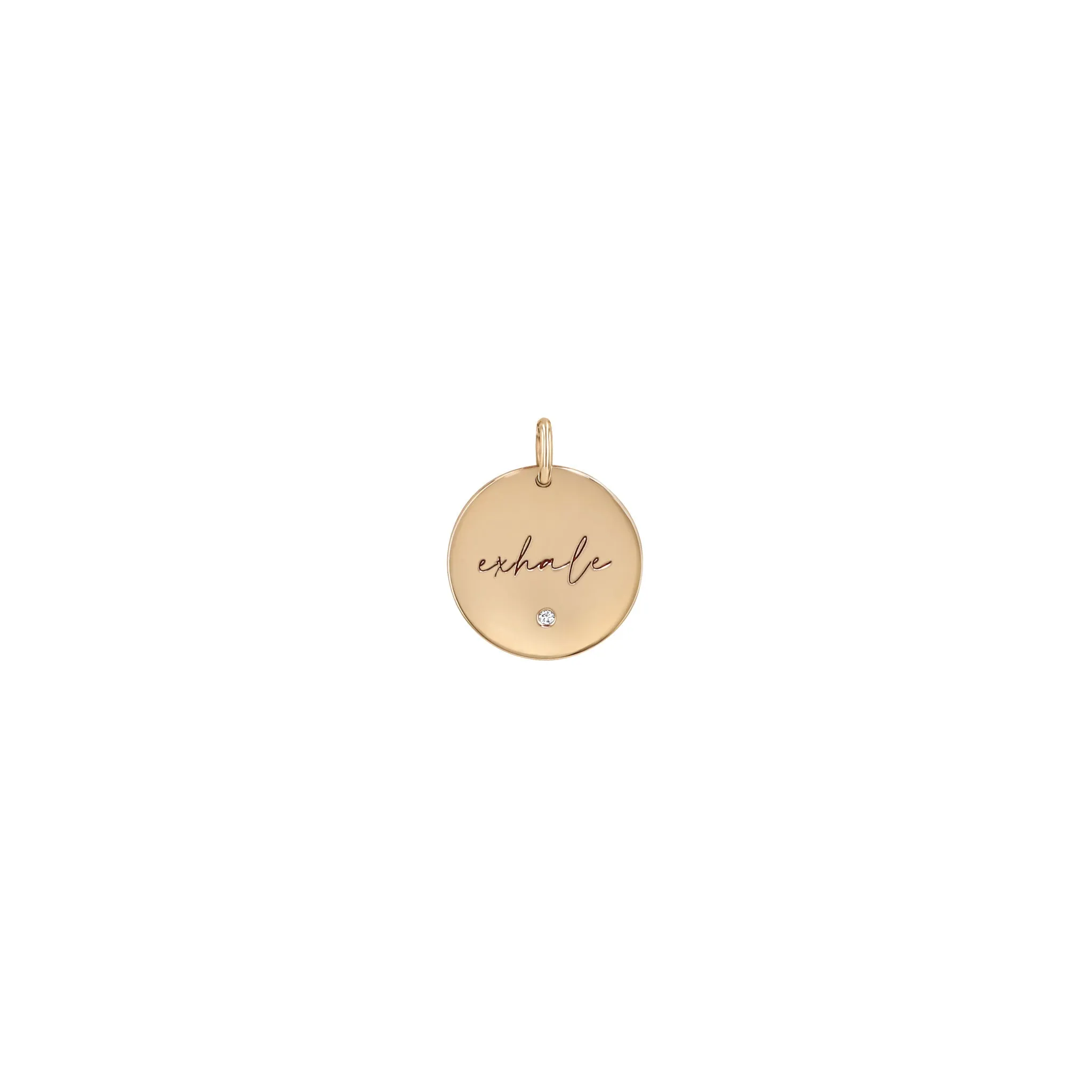 14k Single Small exhale Disc Charm