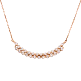 2-Layer Diamond Crescent Necklace