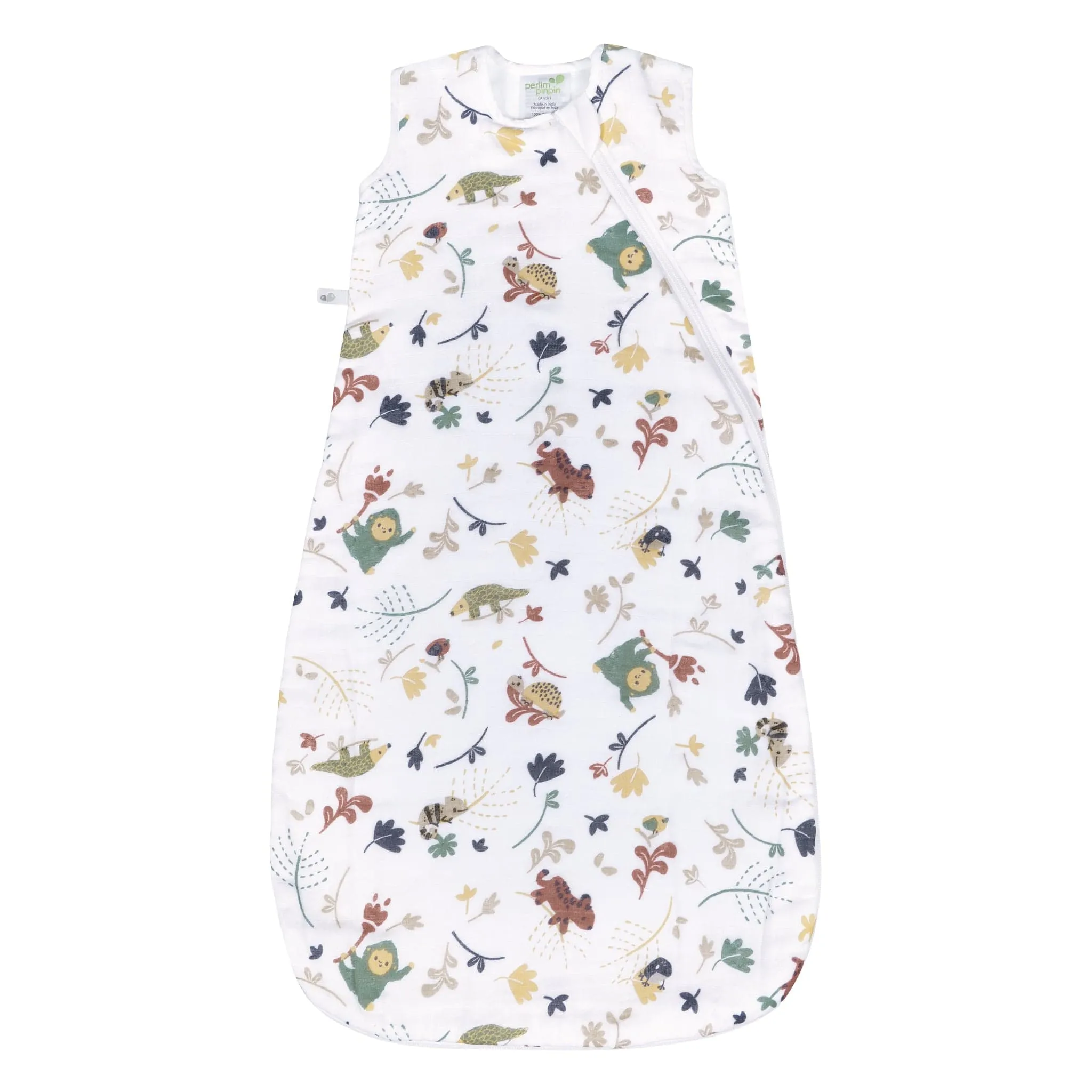 4 layers cotton muslin sleep sack - Green Jungle (1.5 togs)