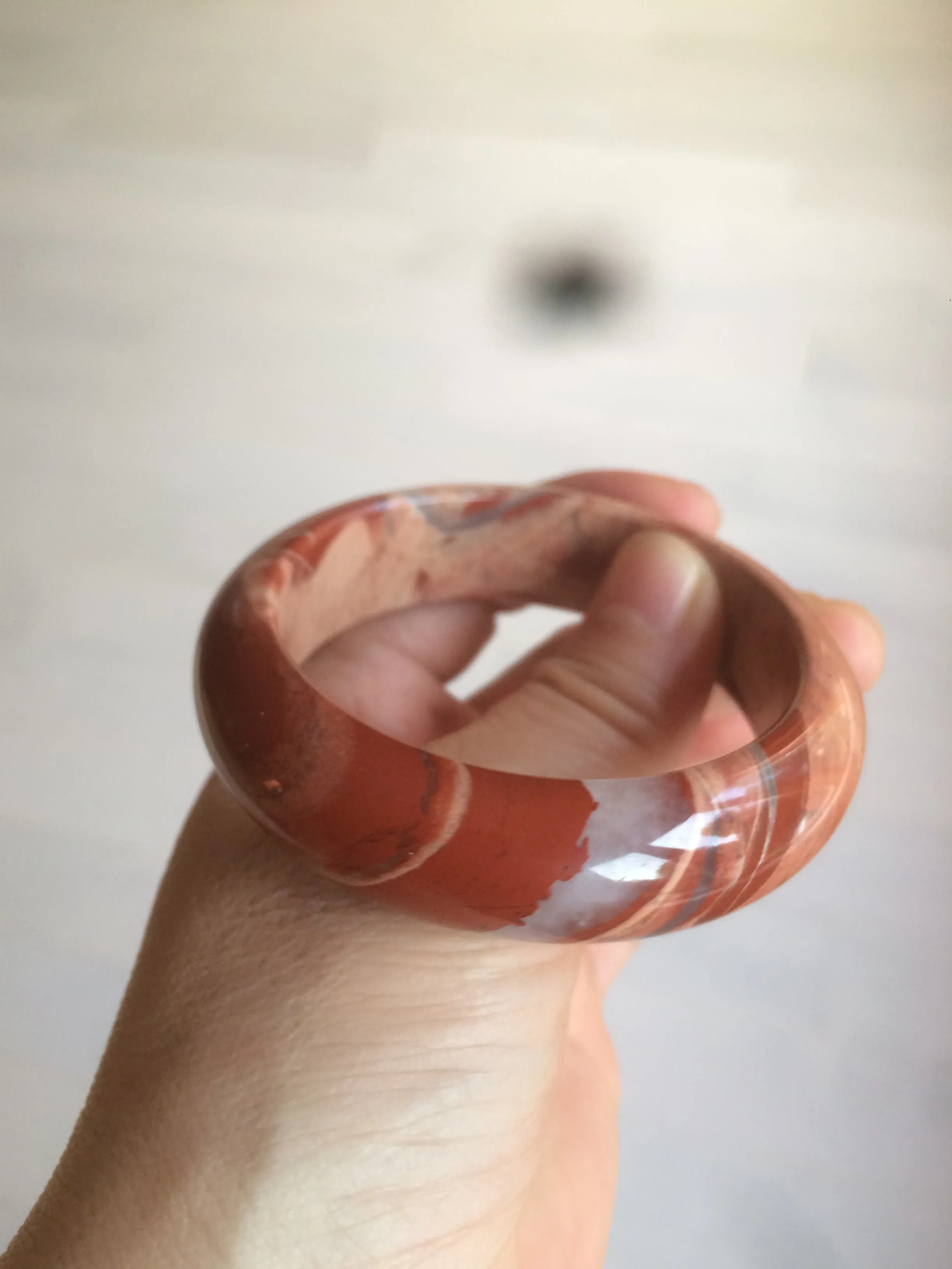 53mm 100% natural red/pink red jasper stone bangle XY89