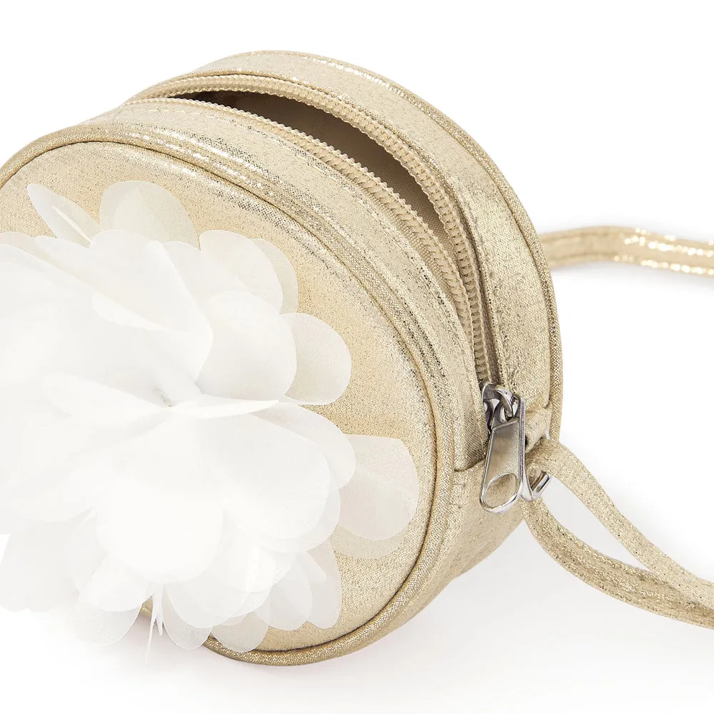 Accessorize London Girl's Gold Corsage Round Sling Bag