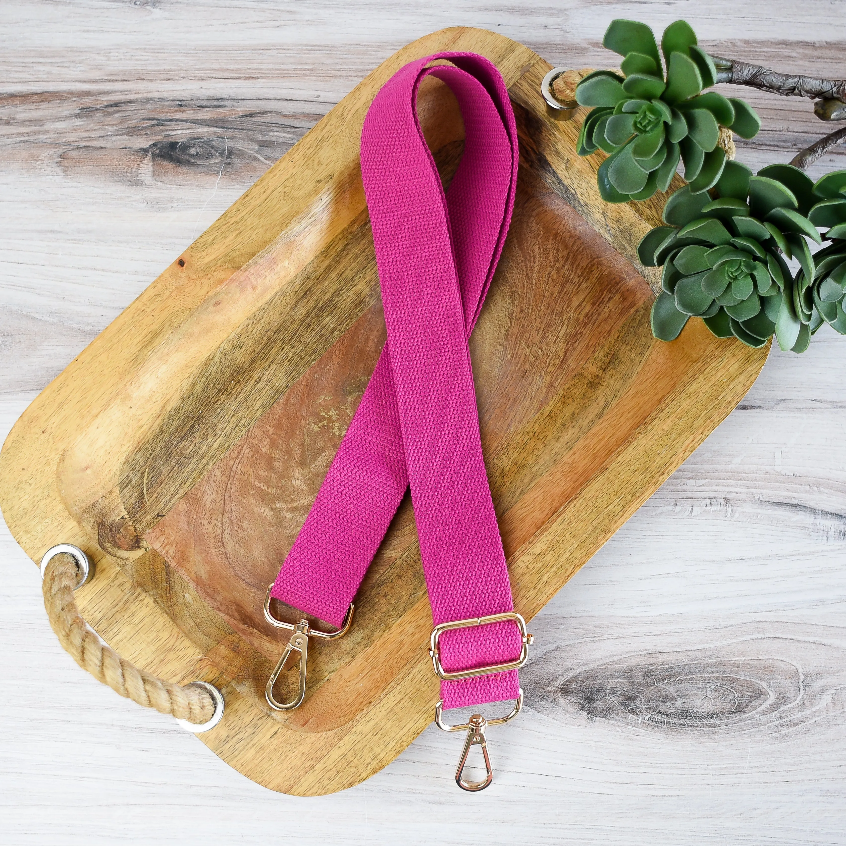 Adjustable Bag Strap 1.5 inch Solid Color- Hot Pink