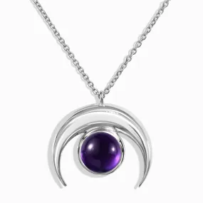 Amethyst Necklace - Crescent Moon