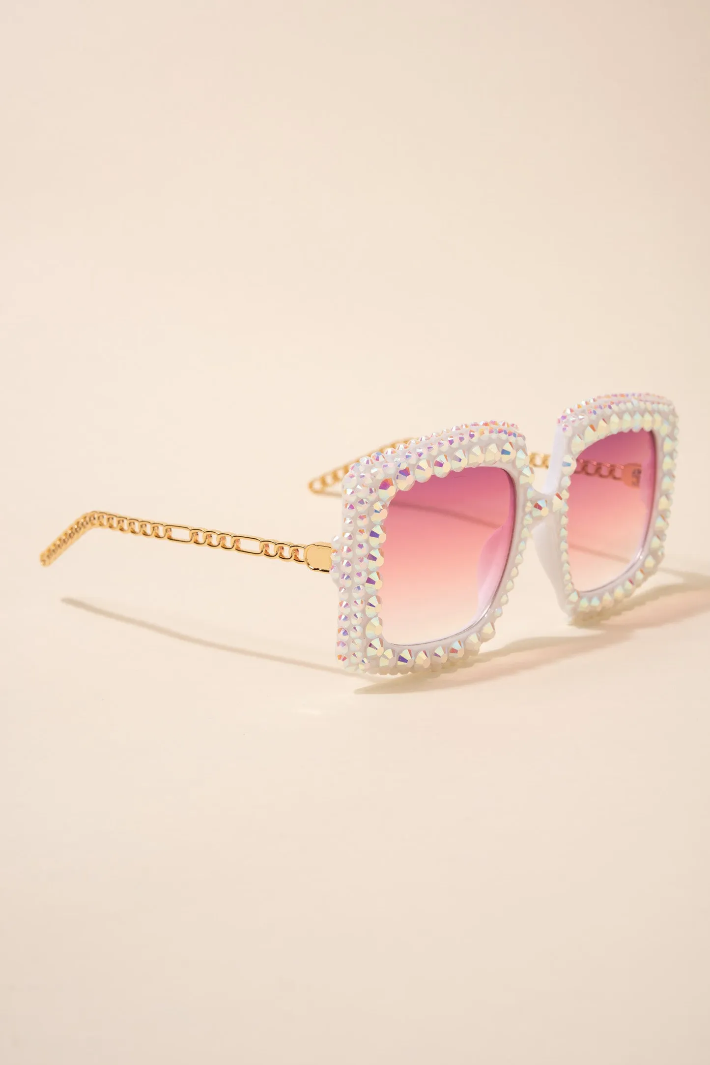 Anita Rectangular Rhinestone Sunglasses