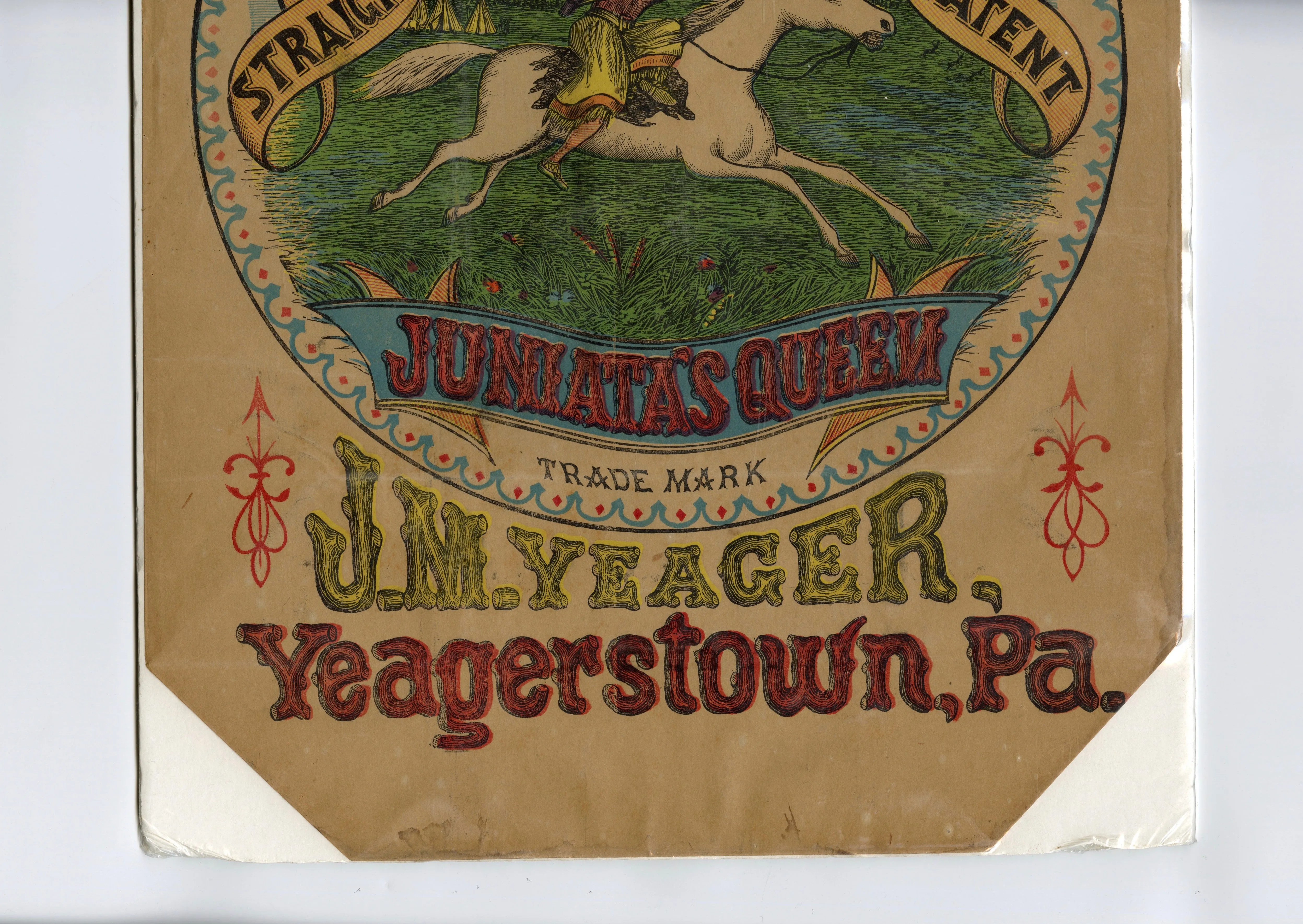 Antique Yeager Roller Mills Flour Bag, Native American, American West