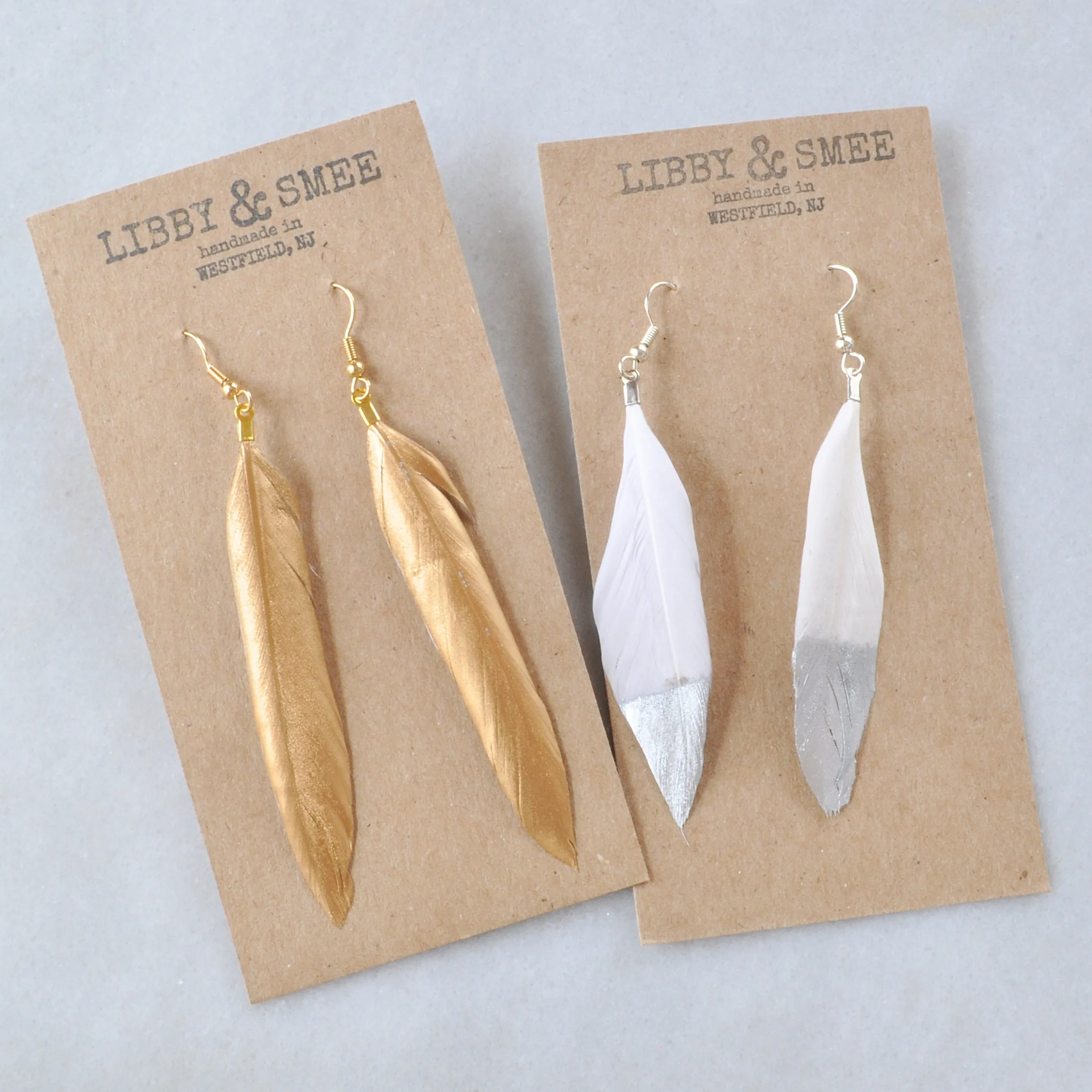 As-Is 4 Gold and Silver Feather Earrings - CLEARANCE