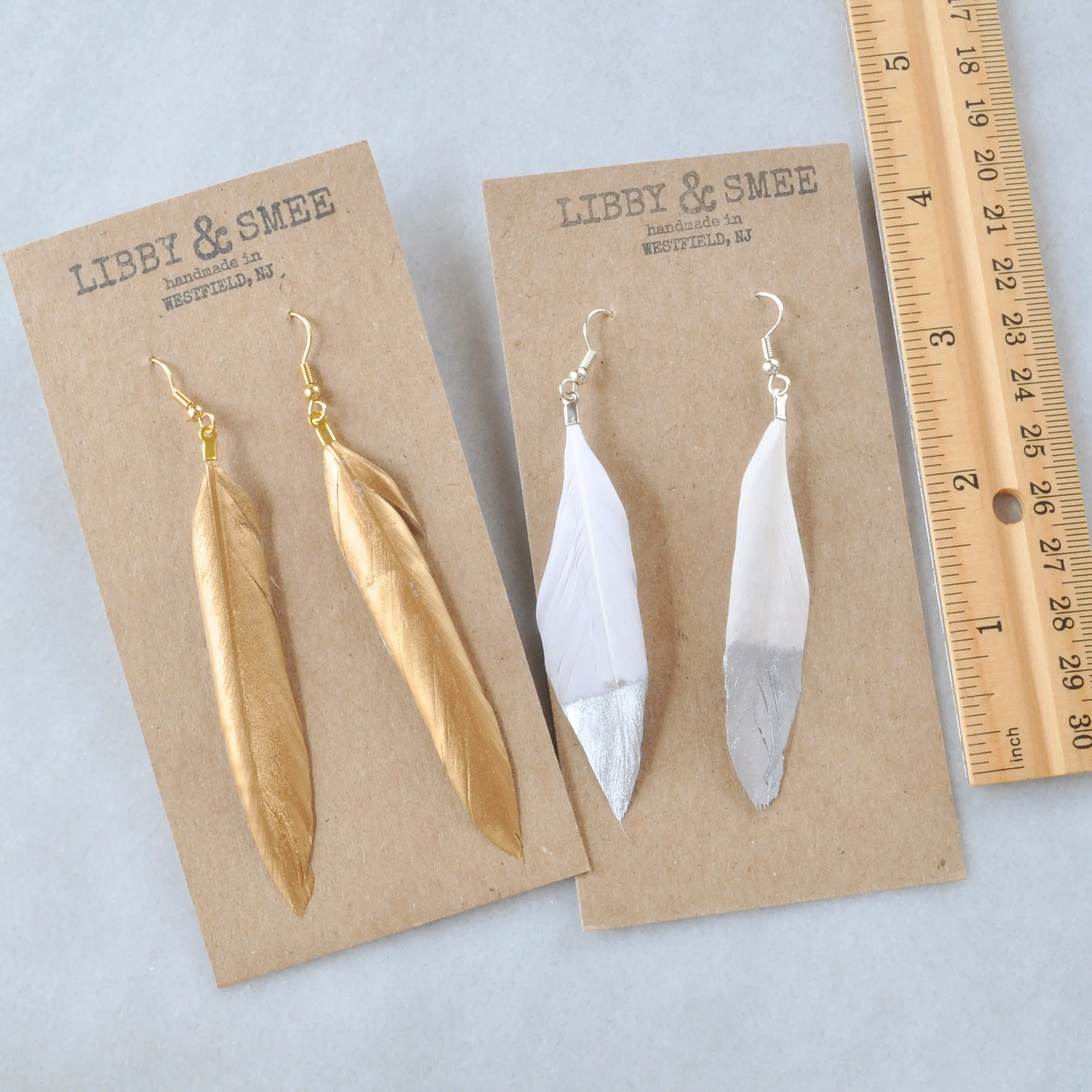 As-Is 4 Gold and Silver Feather Earrings - CLEARANCE