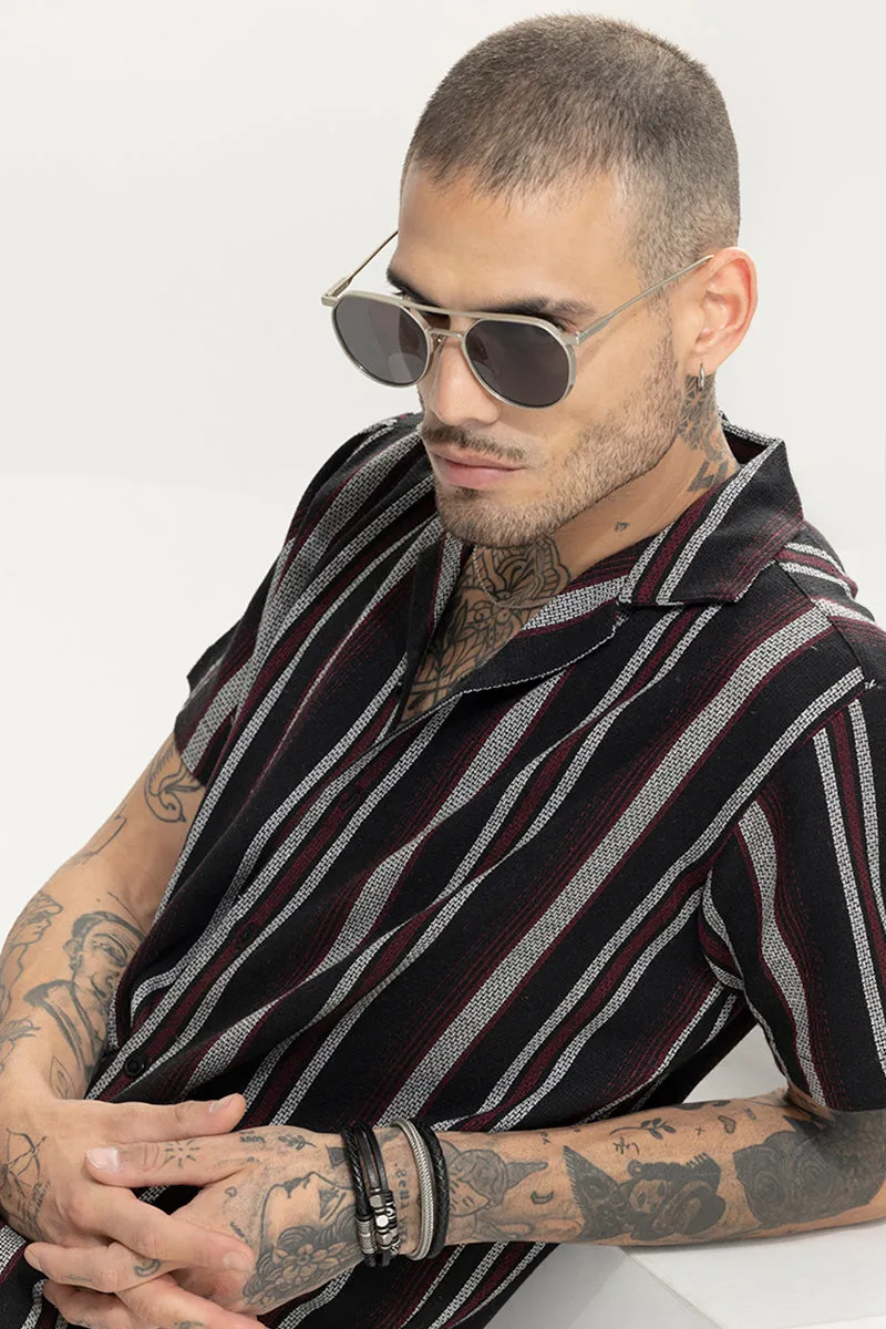 Aster Stripe Black Shirt