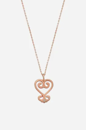 Bee Goddess Sankofa Rose Gold & Diamond Necklace