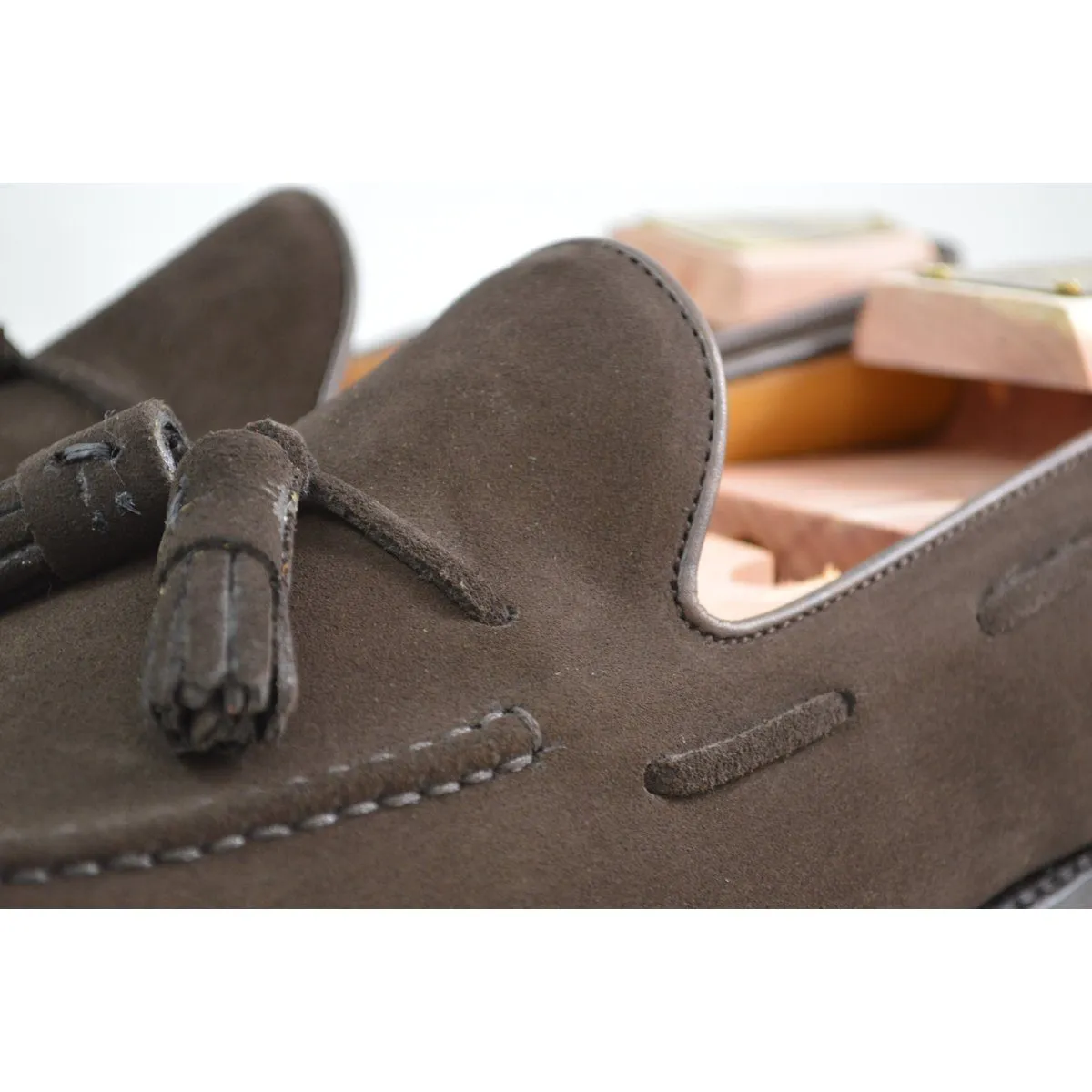 Berwick 1707 Tasselled Slip On (8491) - Dark Brown Suede