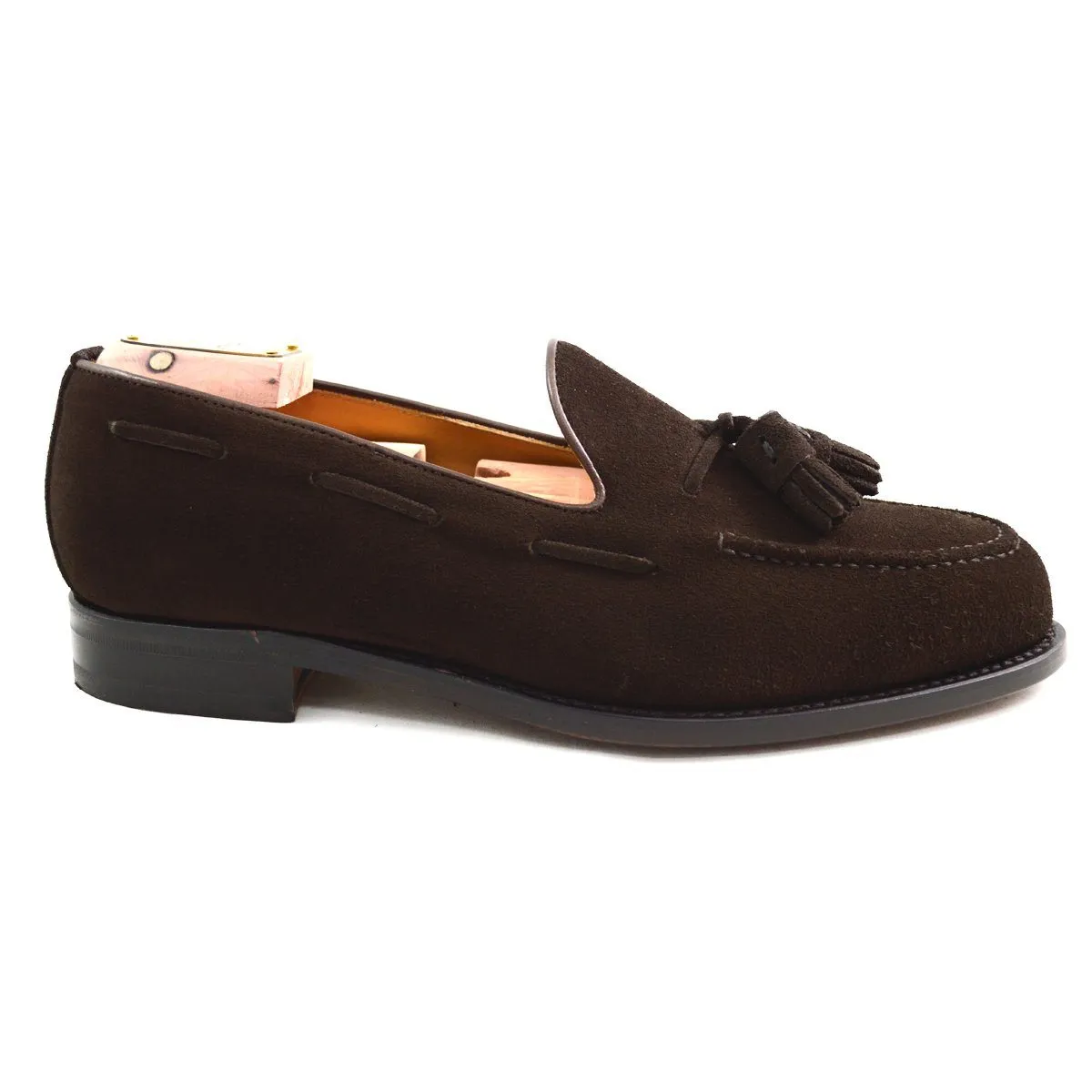 Berwick 1707 Tasselled Slip On (8491) - Dark Brown Suede