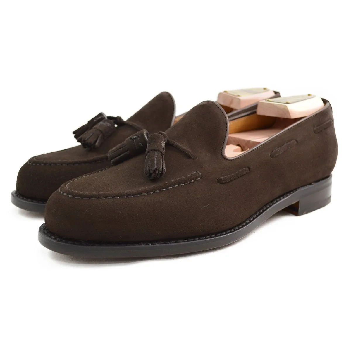 Berwick 1707 Tasselled Slip On (8491) - Dark Brown Suede