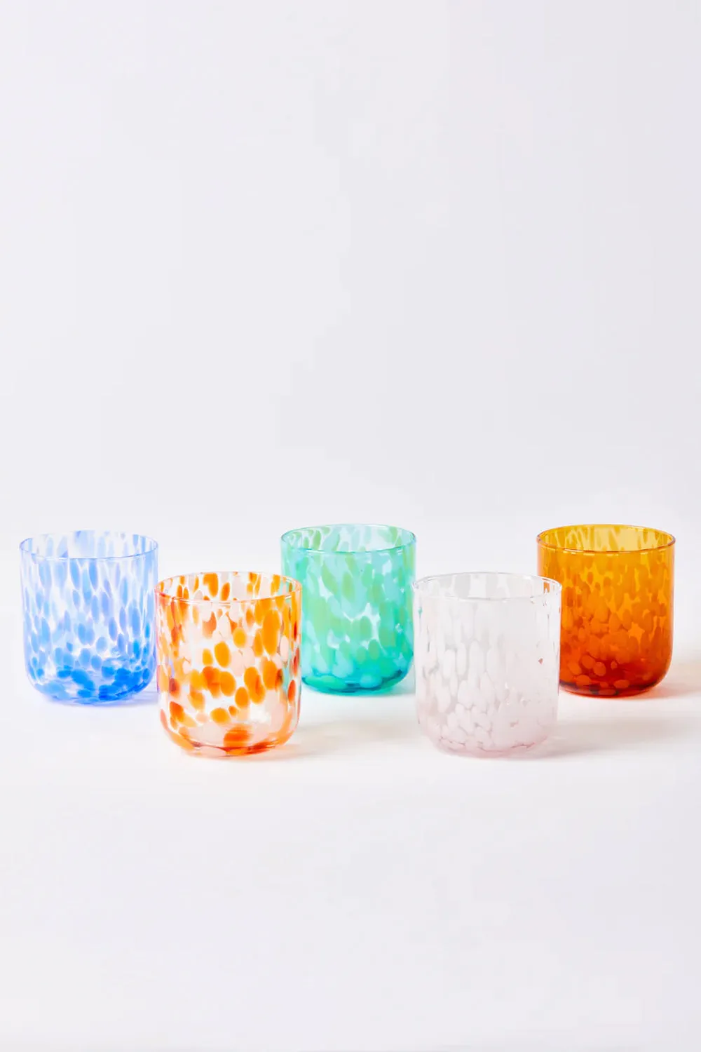 BONNIE AND NEIL DOTS AMBER TUMBLERS (SET OF 2)