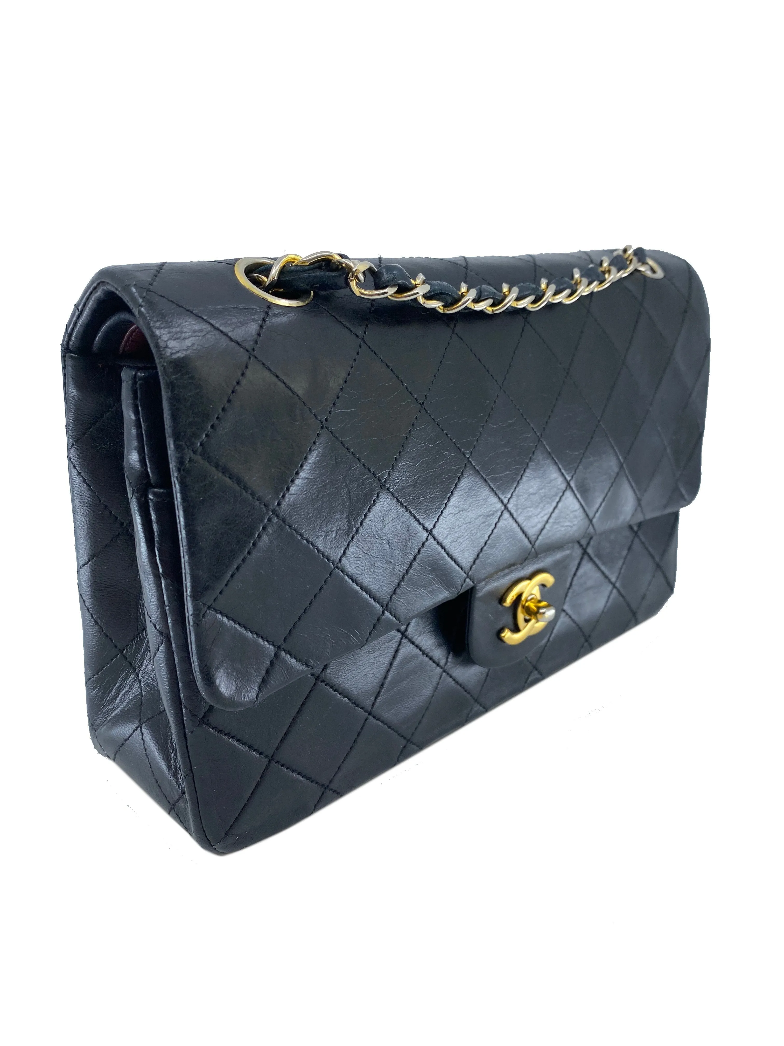 Vintage Chanel Medium Classic Double Flap Bag in Quilted Lambskin - Optimal Title