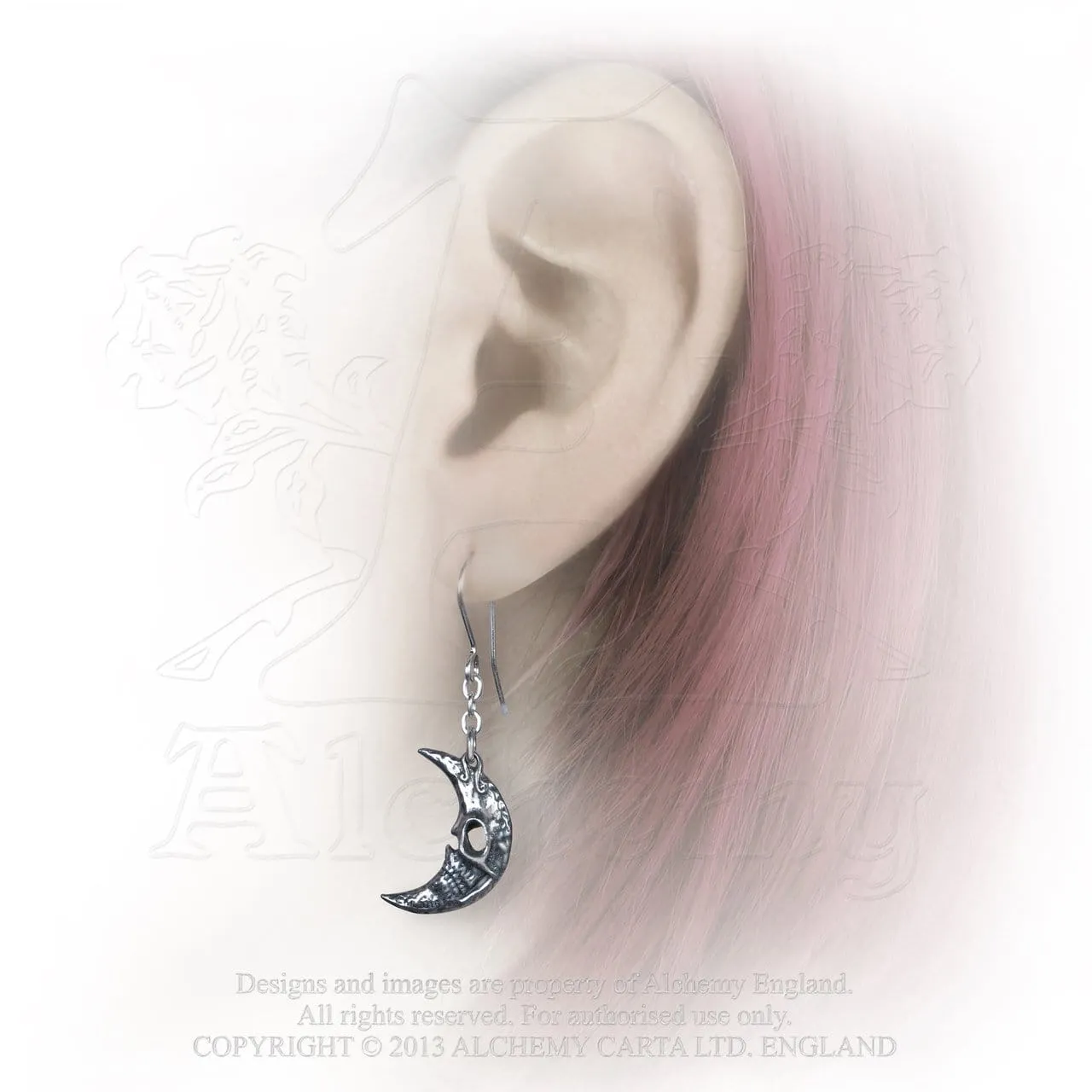 Crescens Tragicom Moon Earrings