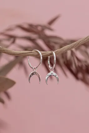 Crescent Charm Hoops