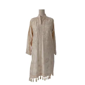 Crescent Cream Embroidered Kurta | Gently Used |