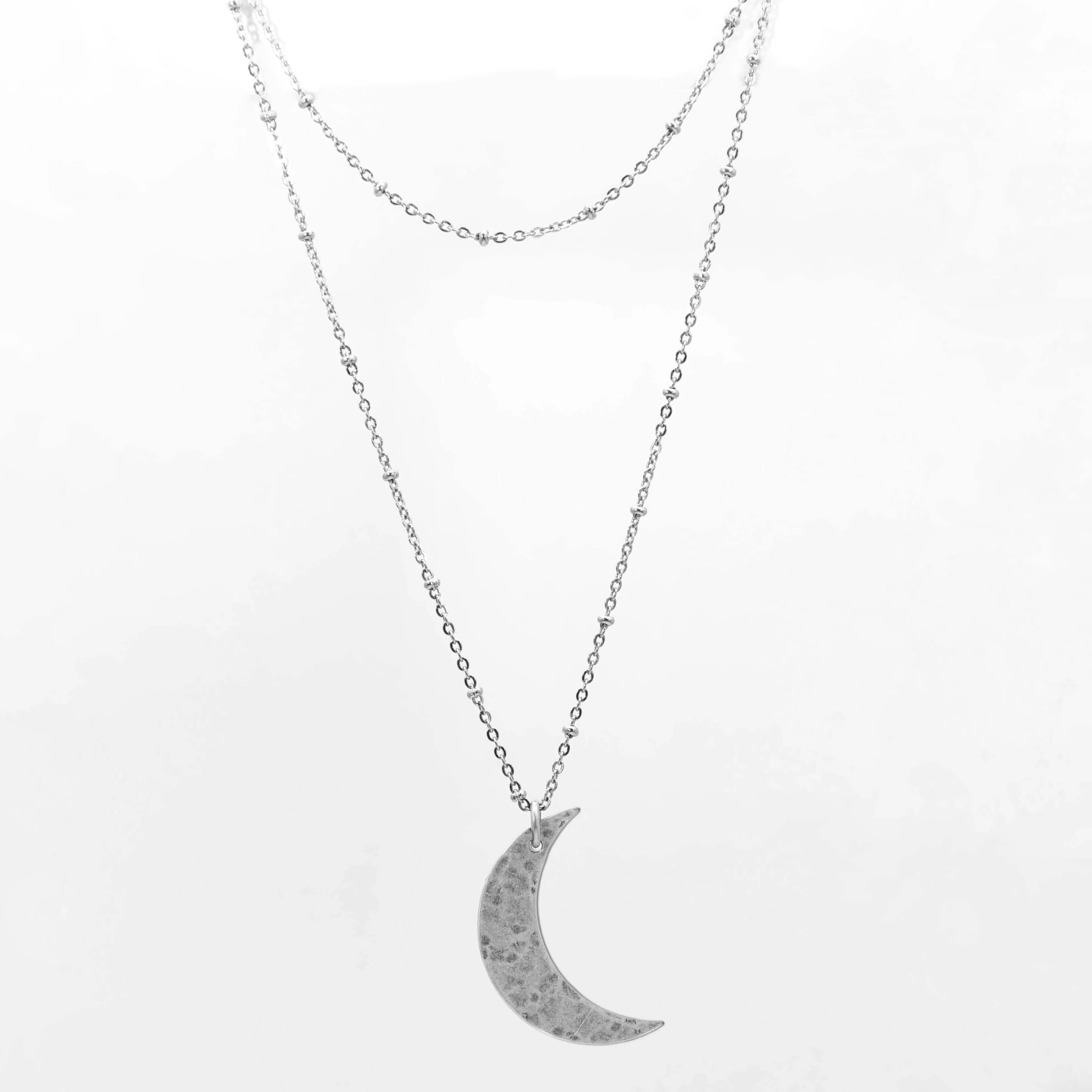 Crescent Long Layered Necklace