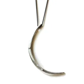 Crescent Moon Infinite Love & Gratitude Necklace in Silver