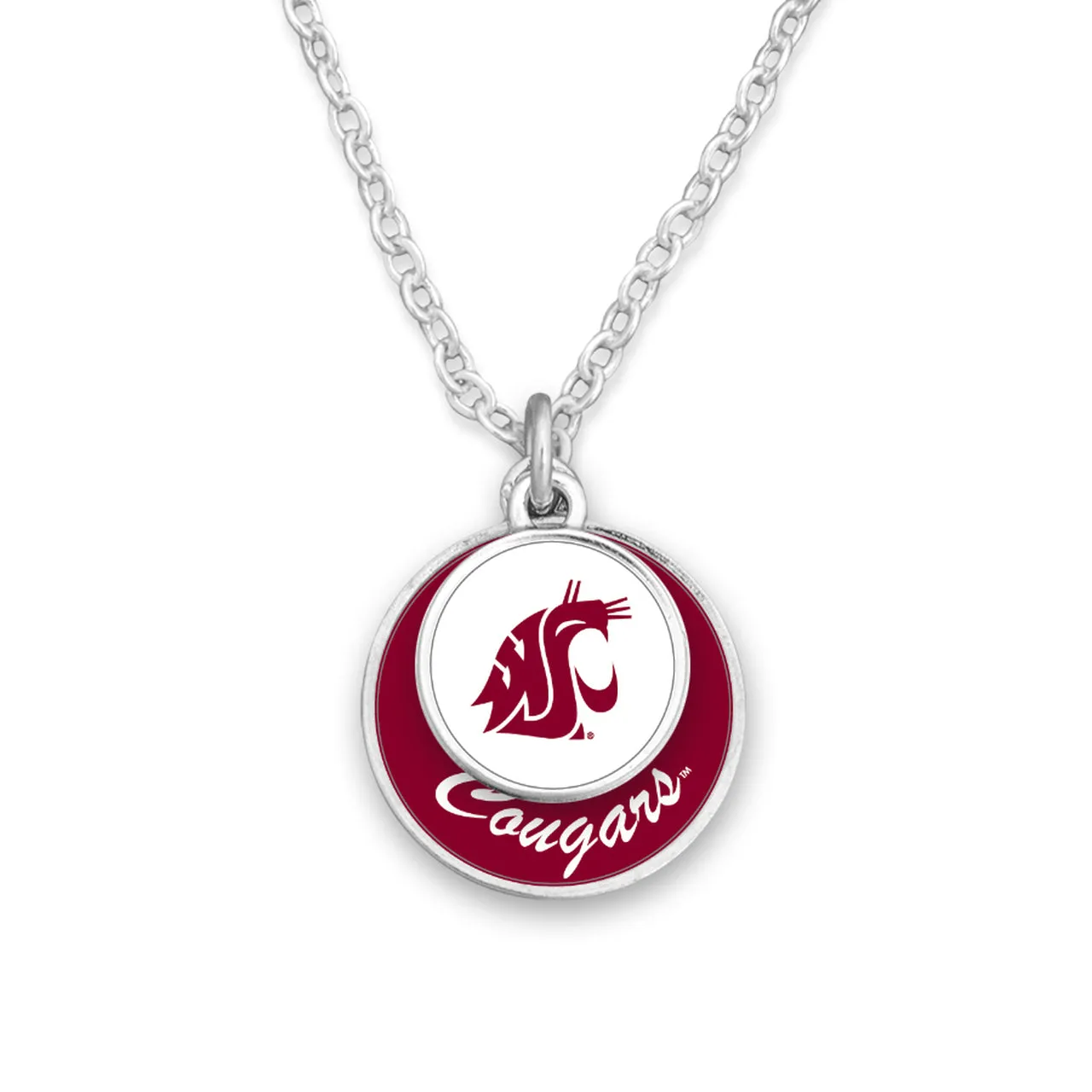 Crimson & White Layered Cougars Necklace