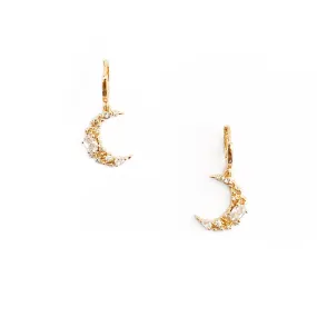 Crystal Crescent Earrings