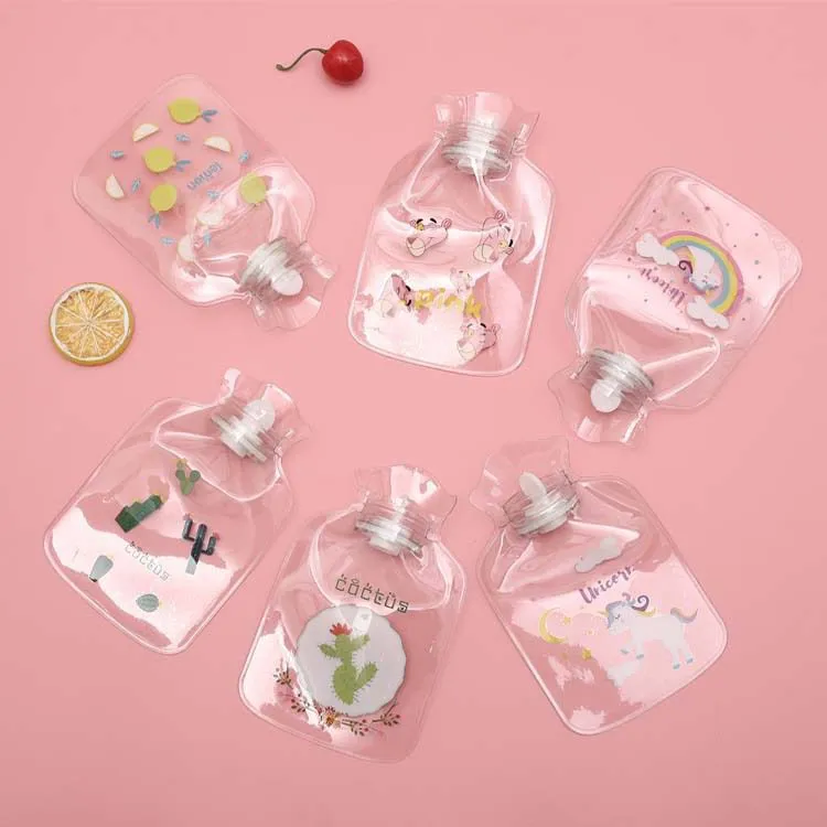 Cute Flamingo Transparent Small Rubber Hot Water Bottle Bag