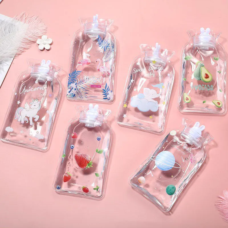 Cute Flamingo Transparent Small Rubber Hot Water Bottle Bag