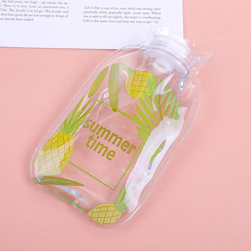 Cute Flamingo Transparent Small Rubber Hot Water Bottle Bag