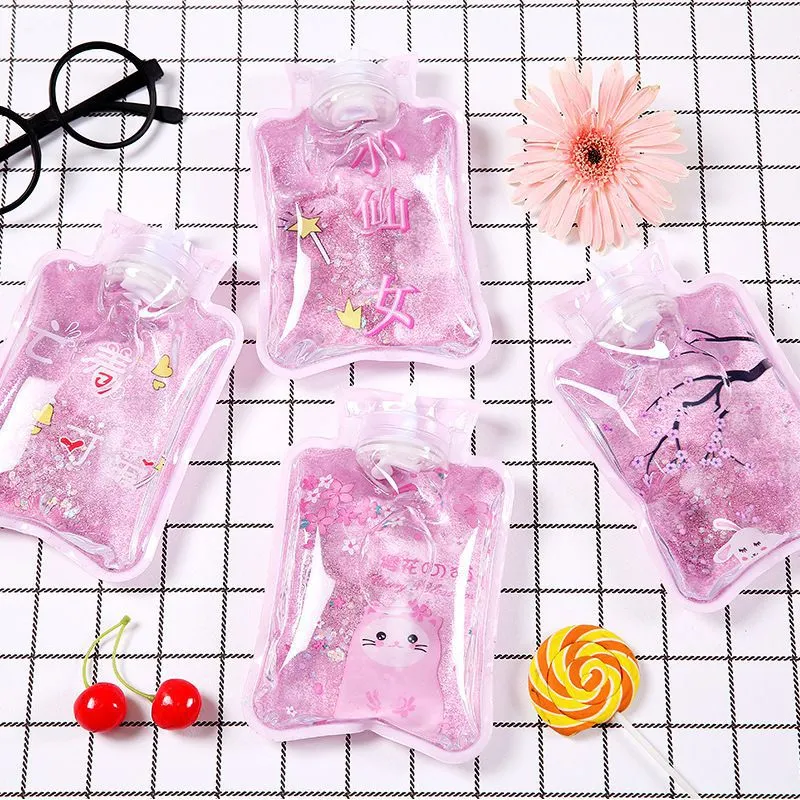 Cute Flamingo Transparent Small Rubber Hot Water Bottle Bag