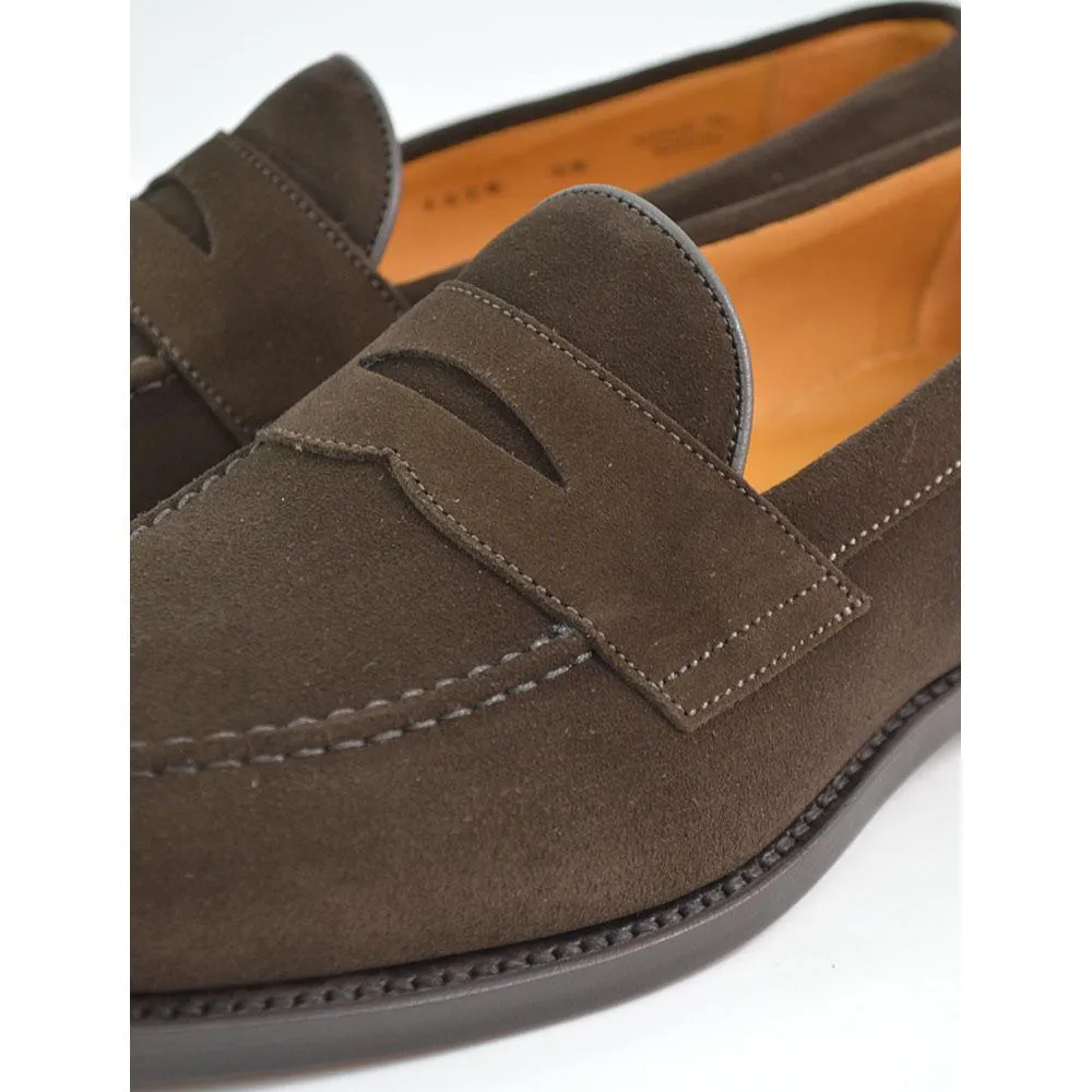 Here’s an optimized title for the e-commerce product:

Factory Seconds Berwick 1707 Dark Brown Suede Penny Loafers with Dainite Sole – Classic Comfort and Timeless Style