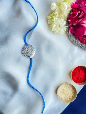 Georgia Blue Embroidered Rakhi