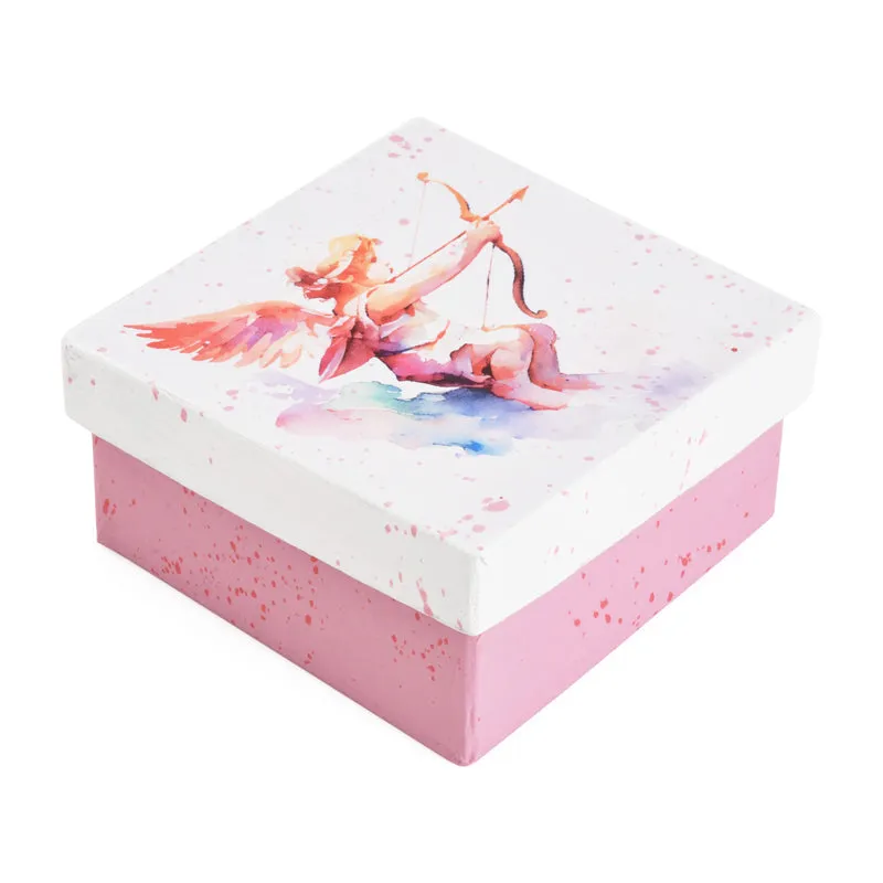 Gift Boxes-Cupid Arrow Watercolor-Paper Mache-Square-X-Small-Quantity 1