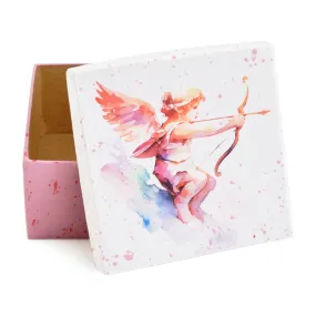 Gift Boxes-Cupid Arrow Watercolor-Paper Mache-Square-X-Small-Quantity 1