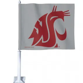 Gray WSU Cougar's Car Flag