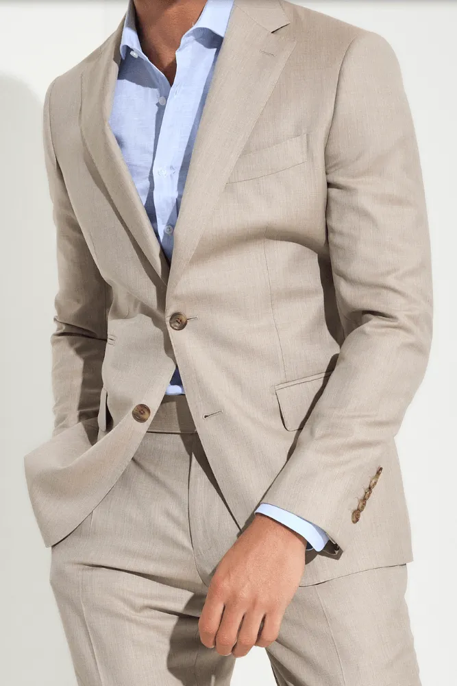 Greyson Milan Suit - Sand s130 Wool