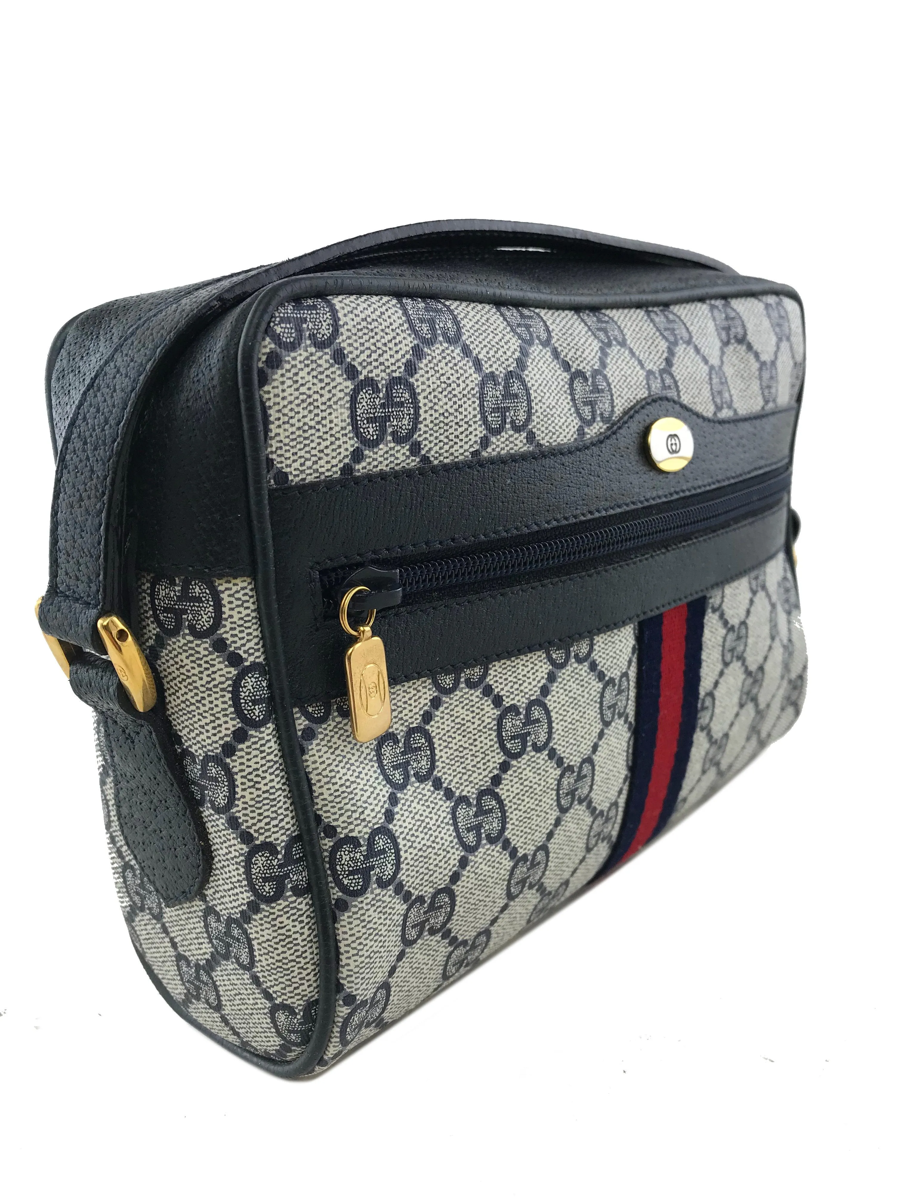 Gucci Monogram Web Camera Crossbody Bag