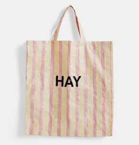 HAY Candy Stripe Shopper – XL Red and Yellow