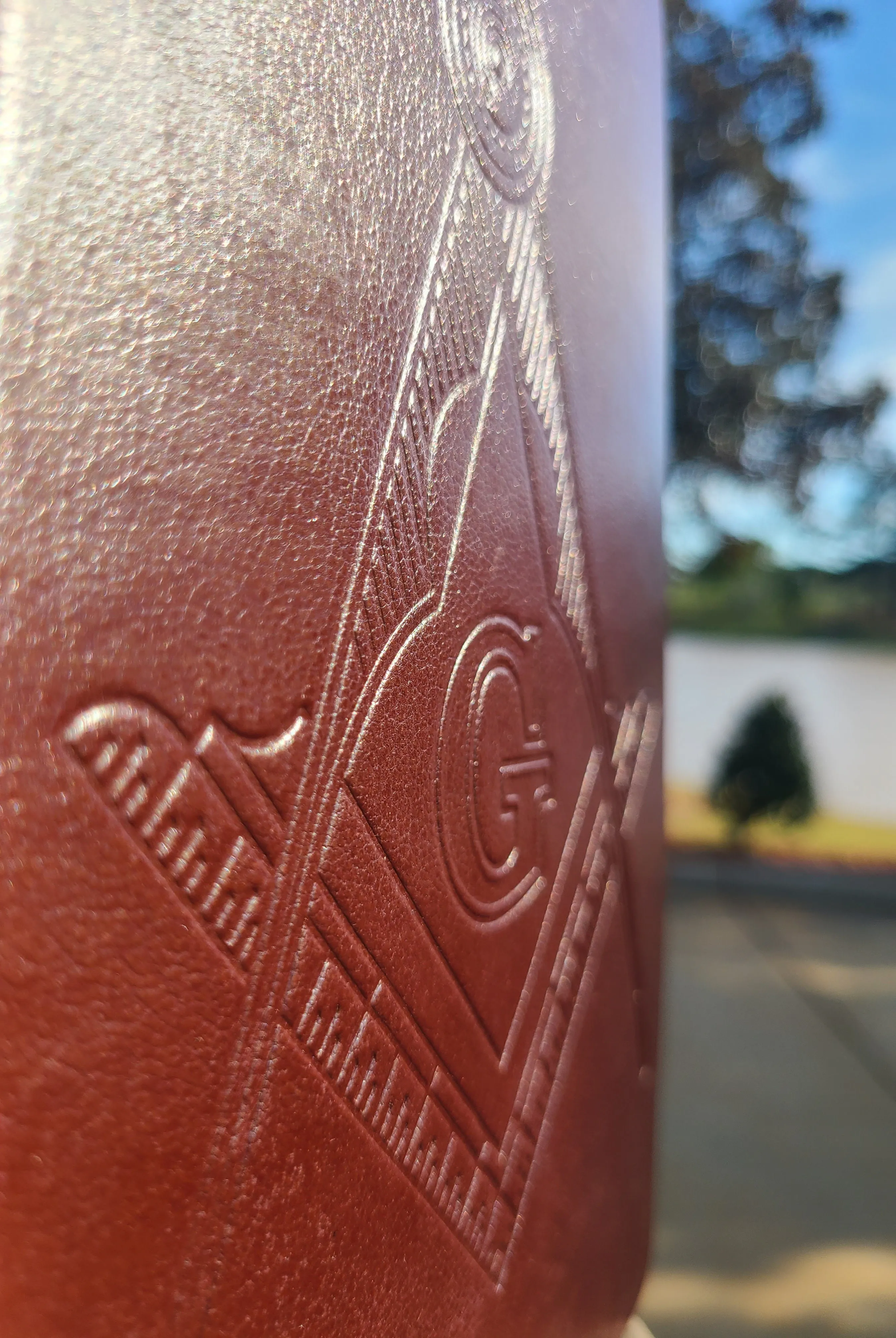 Italian Leather Masonic Writing Journal - Dark Red