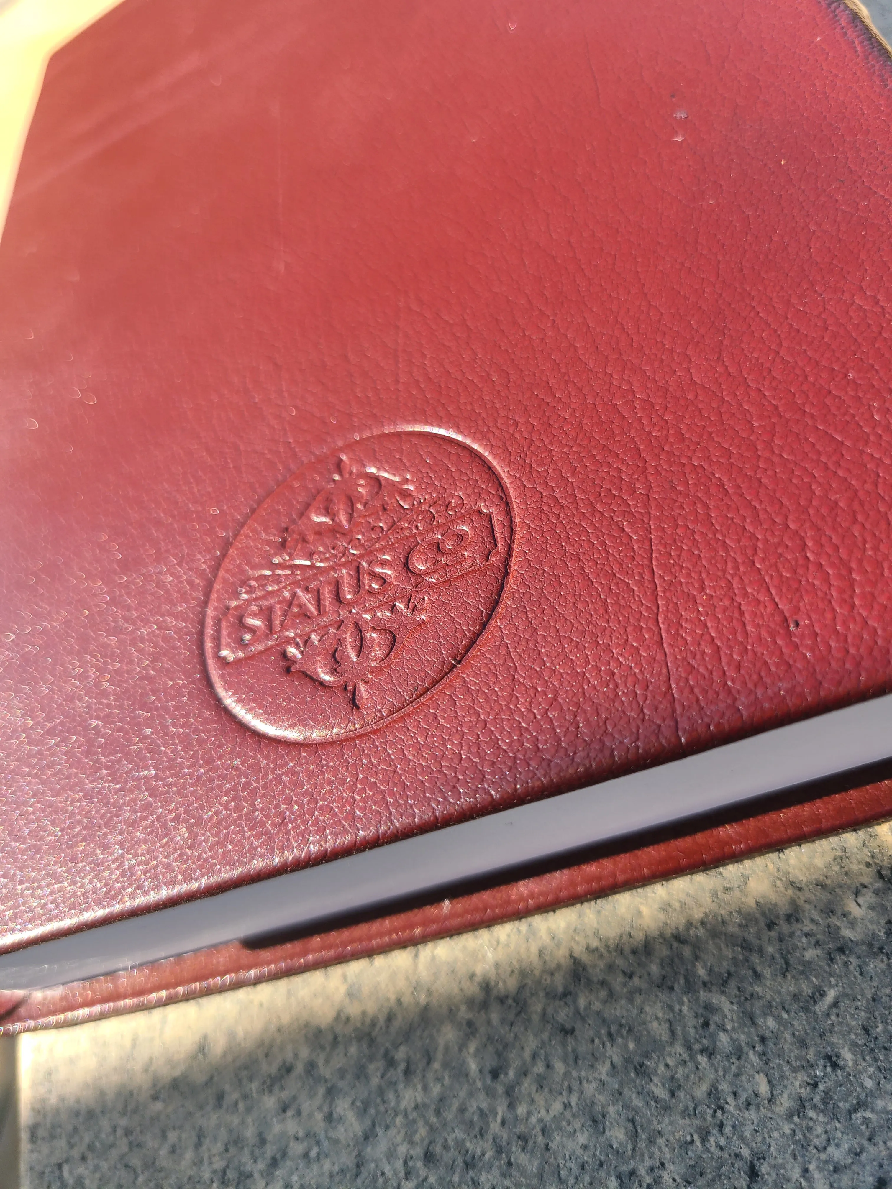 Italian Leather Masonic Writing Journal - Dark Red