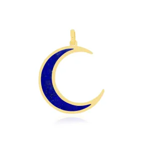 Lapis Crescent Moon Charm