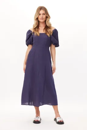 Lemon Tree Design Senita Linen Dress - Navy