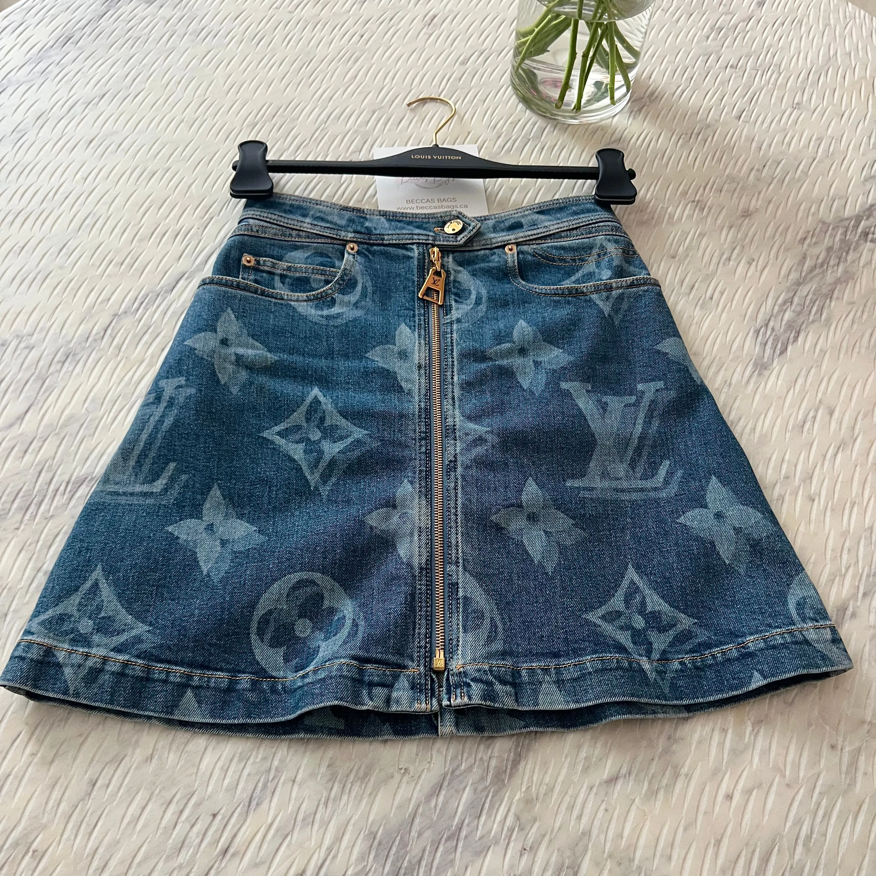 Louis Vuitton Monogram Denim Skirt