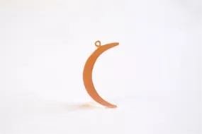 Matte Pink Wholesale Rose Gold Vermeil Crescent Moon Charm- 18k gold plated Sterling Silver, Rose Gold Half moon charm pendant, Moon Charm, 276