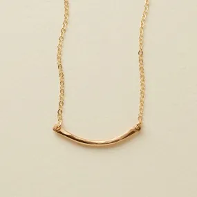 Mini Hammered Crescent Bar Necklace