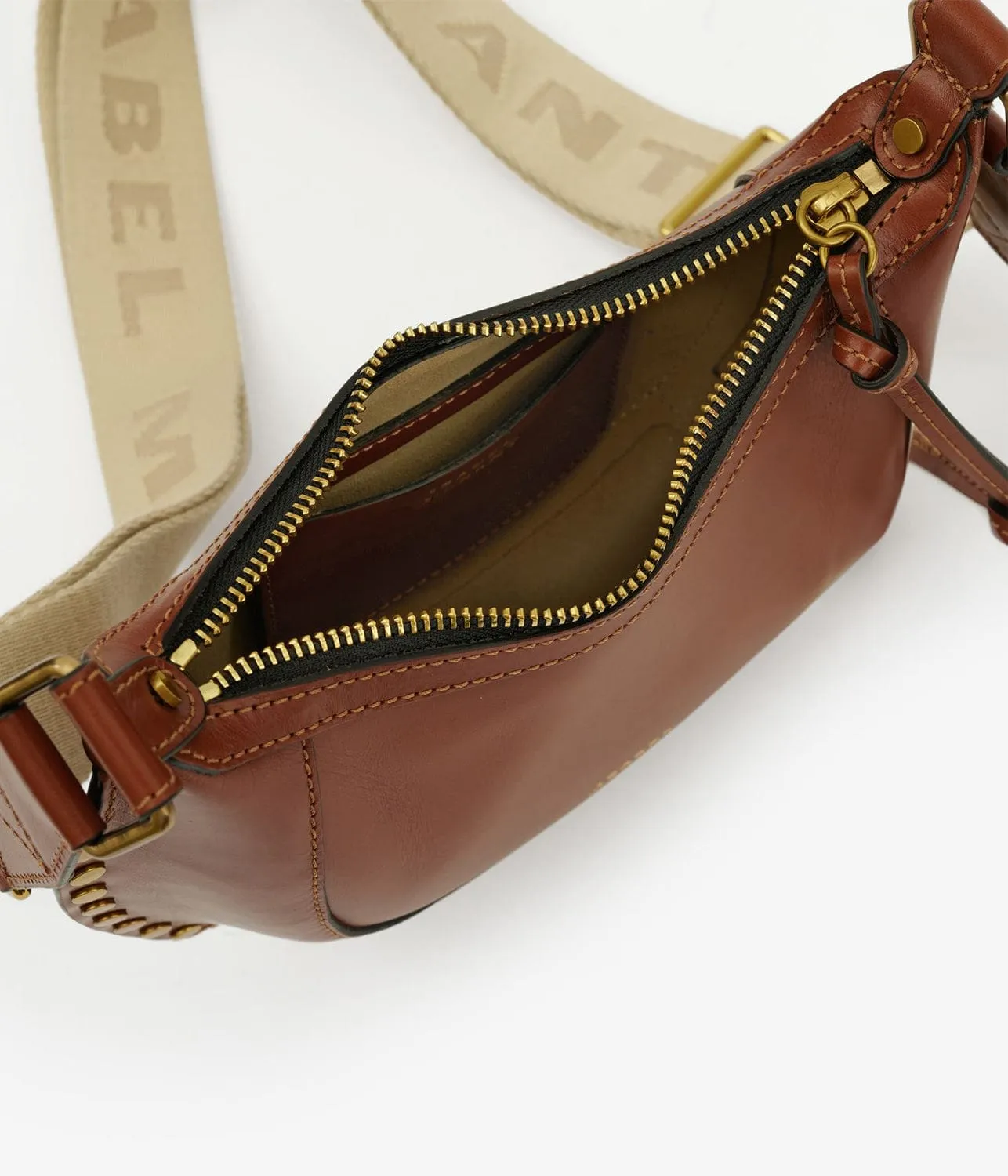 MINI MOON BAG- COGNAC