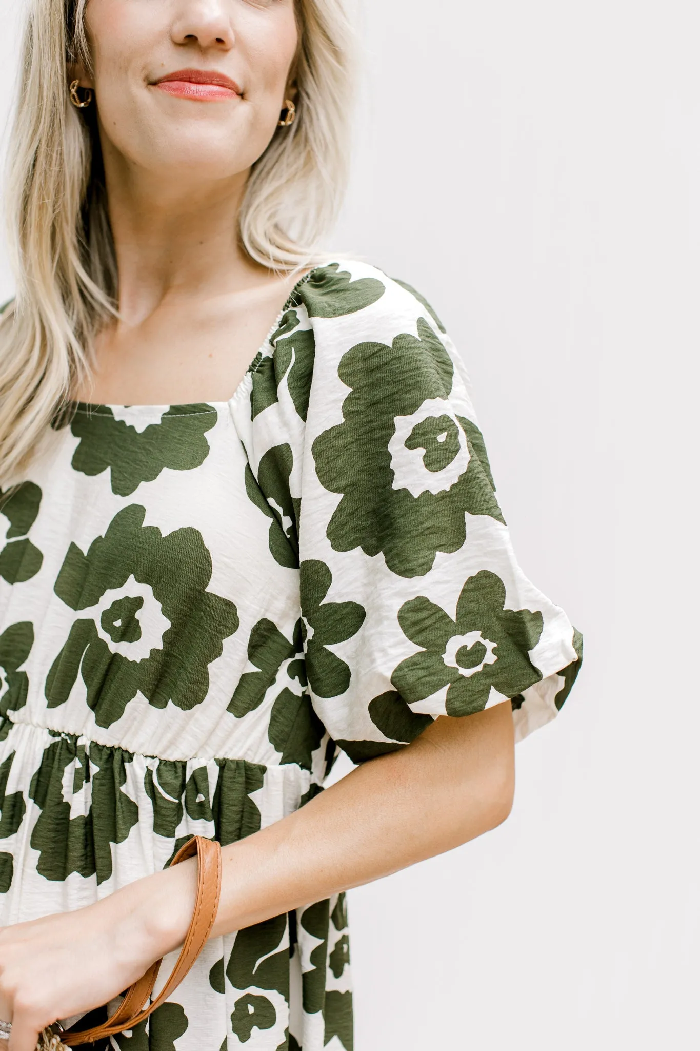 Olive Flowers Dress